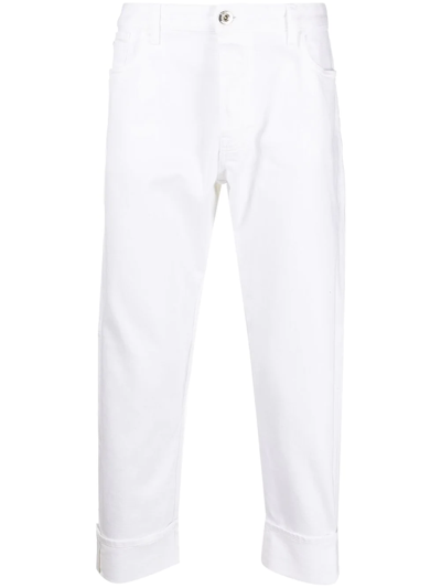 Shop Emporio Armani Mid-rise Straight Jeans In Weiss