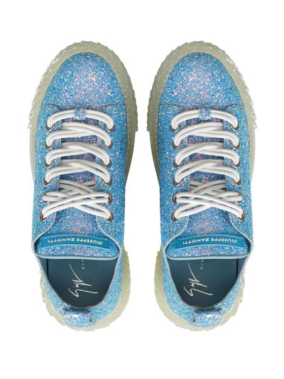 Giuseppe Zanotti Blabber Glitter Low-top Sneakers In Blau