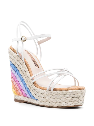 Shop Sophia Webster Wedge Heel Sandals In Weiss