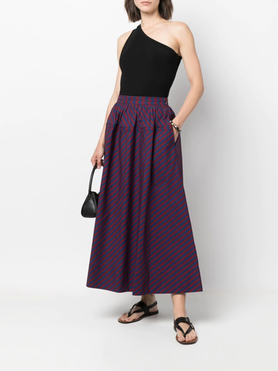 Shop Tory Burch High Waist Mid-length Skirt In Blau