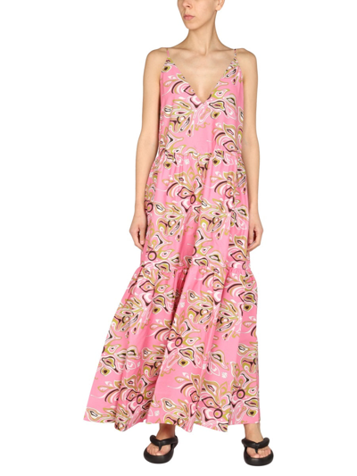 Shop Emilio Pucci African Print Dress In Pink