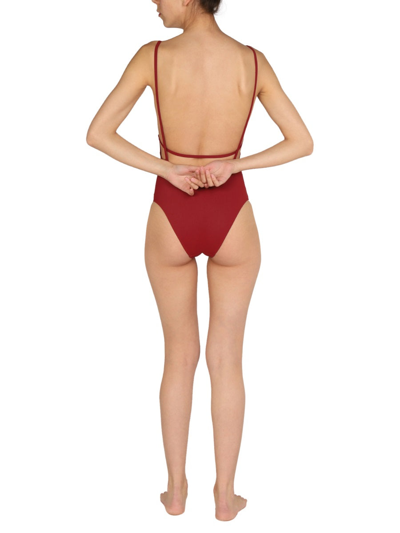 Shop Lido Nylon One Piece Swimsuit In Red