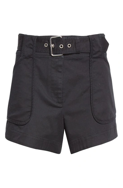 Derek Lam 10 Crosby Montery Belted Cotton Blend Shorts In Black