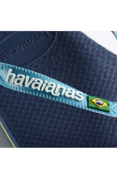 Shop Havaianas Brazil Mix Flip Flop In Indigo Blue