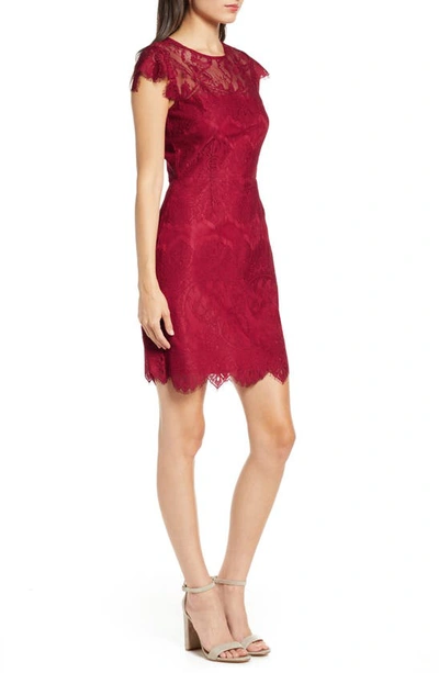 Shop Bb Dakota Jayce Lace Sheath Cocktail Dress In Scooter Red