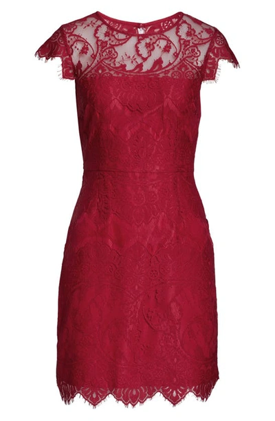 Shop Bb Dakota Jayce Lace Sheath Cocktail Dress In Scooter Red