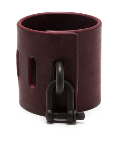Shop Parts Of Four Restraint Charm Leather Bracelet In Rot