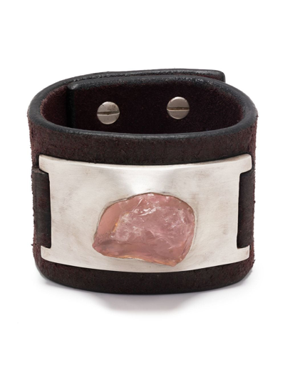 Shop Parts Of Four Amulet Pink Quartz Cuff Bracelet In Silver