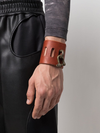 Parts Of Four Restraint Charm Leather Bracelet In Braun