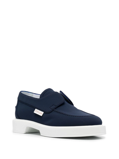 Shop Le Silla Yacht Slip-on Leather Loafers In Blau