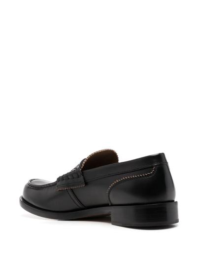 Shop College Slip-on Leather Loafers In Schwarz