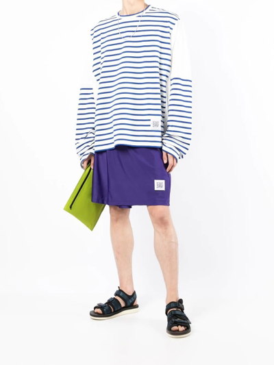 Shop Fumito Ganryu Logo Patch Track Shorts In Violett