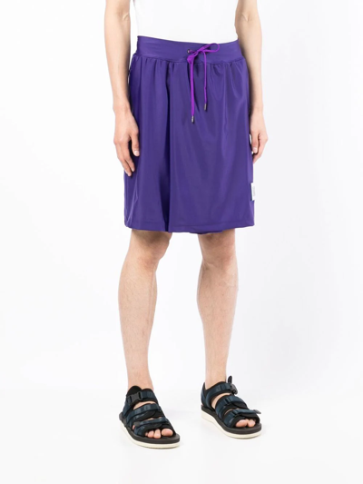 Fumito Ganryu Logo Patch Track Shorts In Violett
