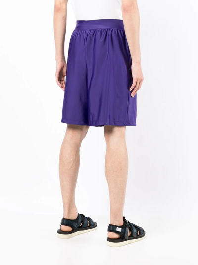 Fumito Ganryu Logo Patch Track Shorts In Violett