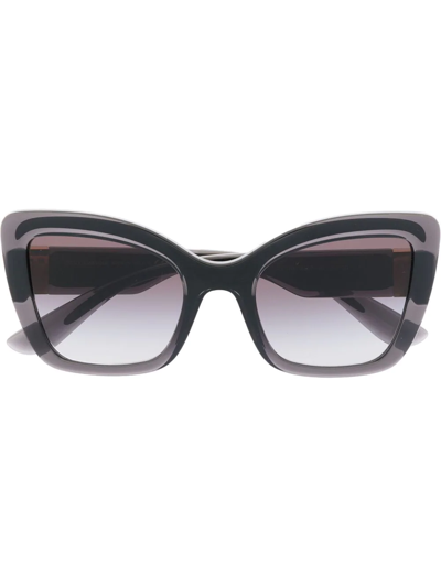 Shop Dolce & Gabbana Oversize Cat-eye Sunglasses In Black