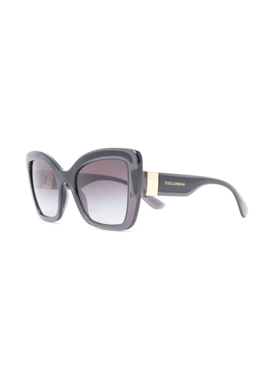 Shop Dolce & Gabbana Oversize Cat-eye Sunglasses In Black