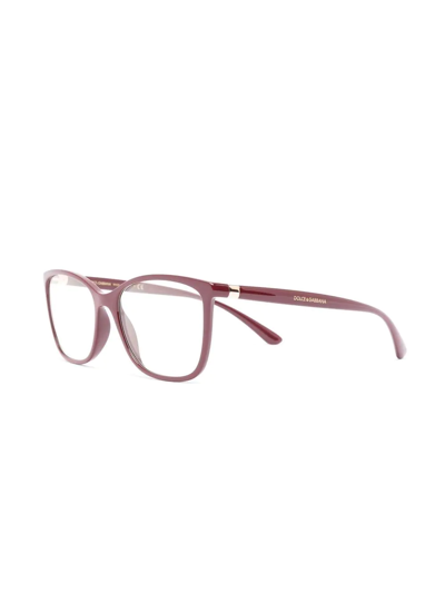 Dolce & Gabbana Rectangular-frame Glasses In Red