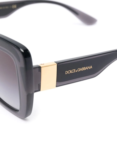 Shop Dolce & Gabbana Oversize Cat-eye Sunglasses In Black