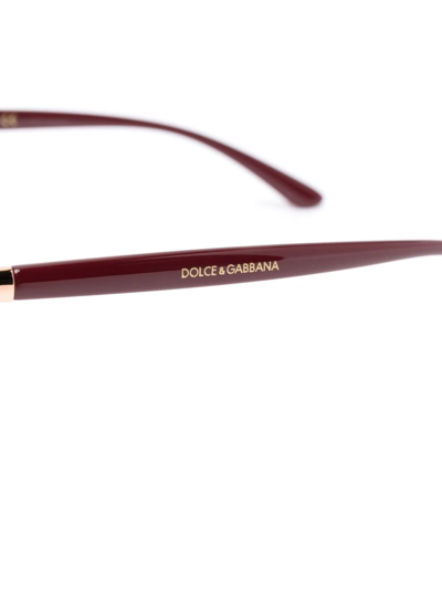Dolce & Gabbana Rectangular-frame Glasses In Red