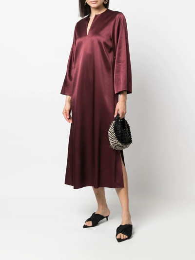 Shop By Malene Birger Wide-sleeve Midi Dress In Rot