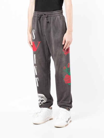 Saint Mxxxxxx X Vlone Logo-print Joggers In Grau