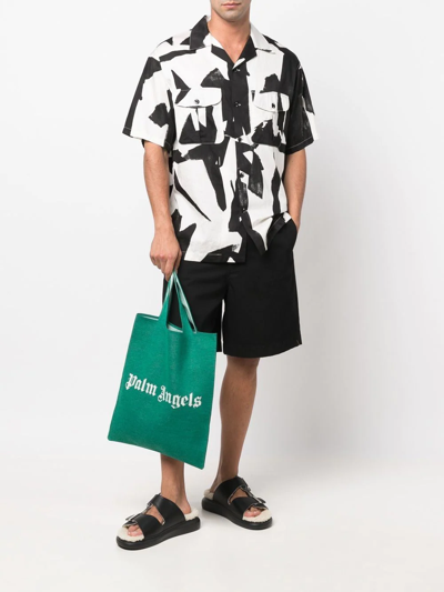 Palm Angels Logo-print Tote Bag In Grün
