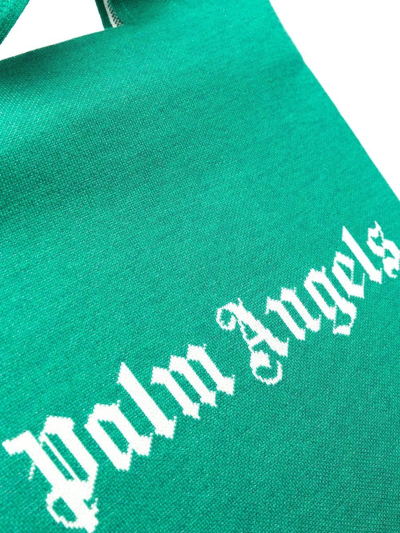 Shop Palm Angels Logo-print Tote Bag In Grün