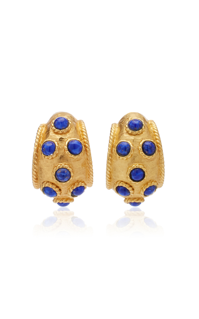 Shop Ben-amun Women's Lapis Gold-plated Hoop Earrings