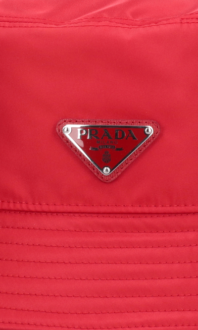 Shop Prada Logo Bucket Hat