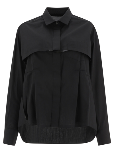 Shop Sacai Shirt With Cut-out In Black  