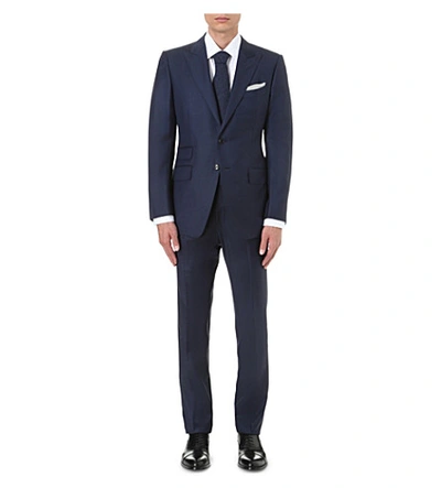 Tom Ford Classic-fit Three-piece Wool Suit In Blue