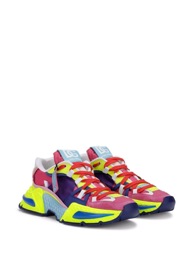 Shop Dolce & Gabbana Airmaster Panelled Low-top Sneakers In Pink