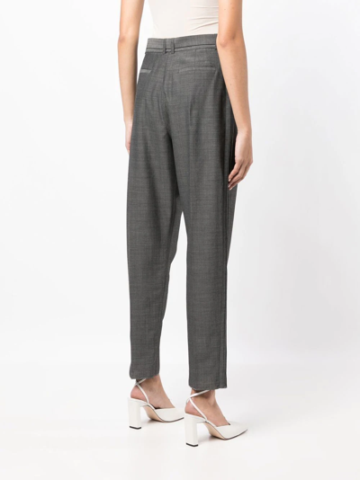 Shop Ports 1961 Belted Tapered-leg Trousers In Grey