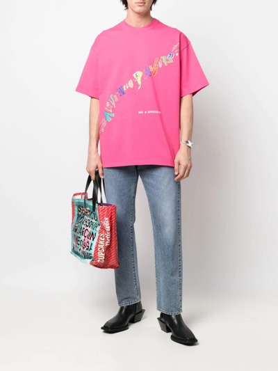 Shop Martine Rose Slogan-print T-shirt In Pink