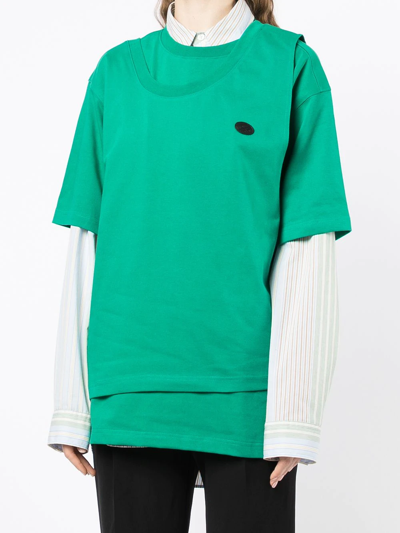 Shop Ader Error Layered Design T-shirt In Green