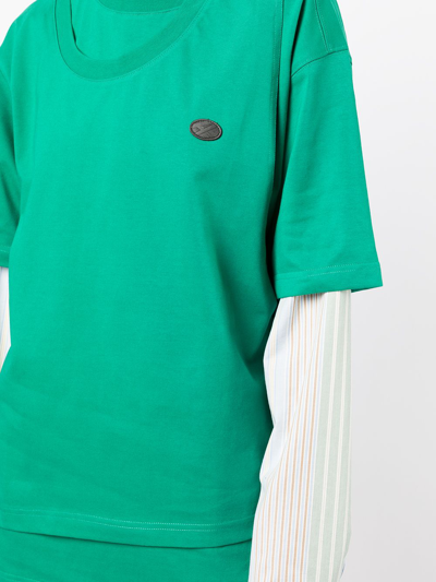 Shop Ader Error Layered Design T-shirt In Green