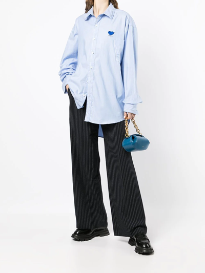 Ader Error Oversized Long Sleeve Shirt In Blue