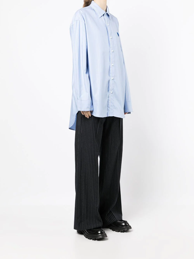 Ader Error Oversized Long Sleeve Shirt In Blue