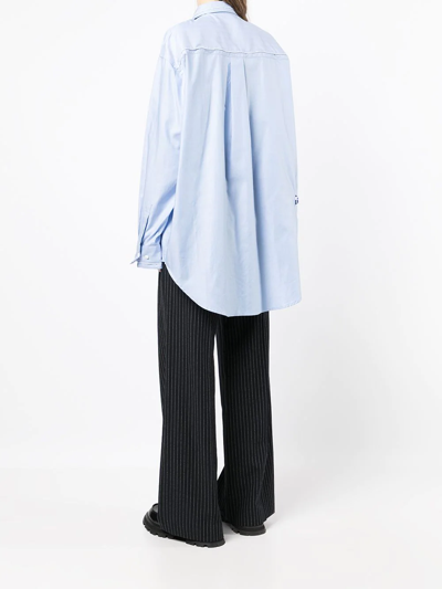 Ader Error Oversized Long Sleeve Shirt In Blue