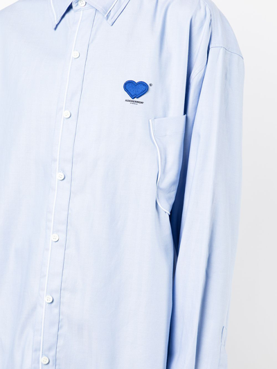 Ader Error Oversized Long Sleeve Shirt In Blue