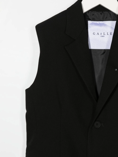 Shop Gaelle Paris Sleeveless Single-breasted Blazer In Black