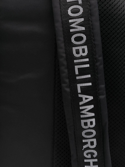 Shop Automobili Lamborghini Medium Logo-print Backpack In Black