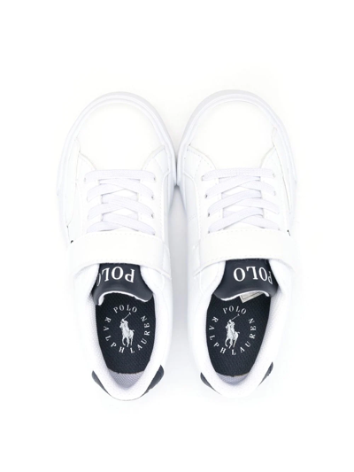 Shop Polo Ralph Lauren Polo Poly-embroidered Low-top Sneakers In White