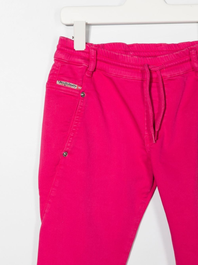 Shop Diesel Drawstring Straight-leg Trousers In Pink