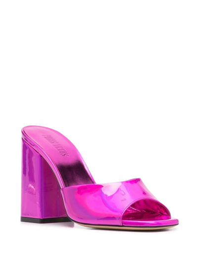 Paris Texas Anja Iridescent 70mm Mules In Pink