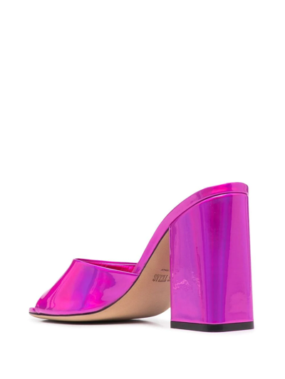 Paris Texas Anja Iridescent 70mm Mules In Pink