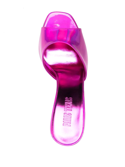 Paris Texas Anja Iridescent 70mm Mules In Pink