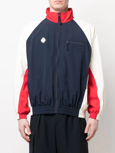 Shop Undercover Panelled Track Jacket In Blue