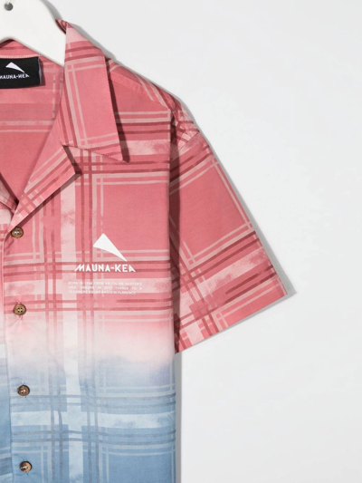 Shop Mauna Kea Tie-dye Check Print Shirt In Pink