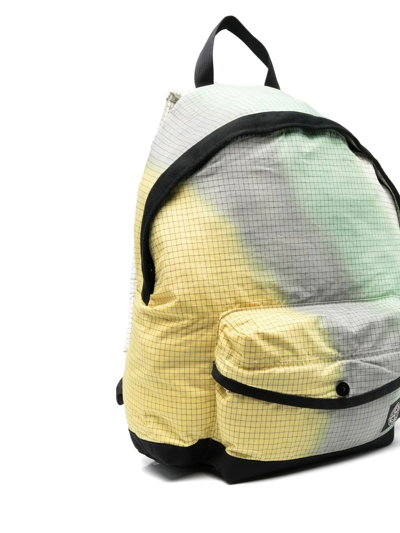 Shop Stone Island Junior Stripe Pattern Backpack In Yellow